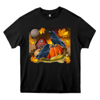 Black Fall Crow Heavy Core Tee - LillyAllenDesigns