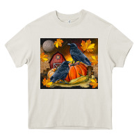 Cream Fall Crow Heavy Core Tee - LillyAllenDesigns