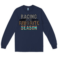 Navy racing is my favorite season Long Sleeve Tee - CowhideDigitalArt