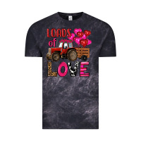 Cloud Black valentine's day loads of love tractor with pin heart balloons Vintage Tee - RanaPortraitStore