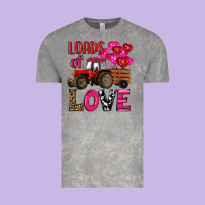 Valentine's Day Loads Of Love Tractor With Pin Heart Balloons Vintage Tee Designed By Ranaportraitstore