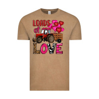 Vintage Coffee valentine's day loads of love tractor with pin heart balloons Vintage Tee - RanaPortraitStore