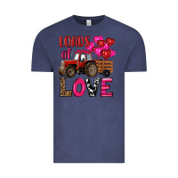 Vintage Denim valentine's day loads of love tractor with pin heart balloons Vintage Tee - RanaPortraitStore