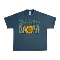 Midnight Navy western blessed mom with sunflower Urban Heavy Tee - texasbilliewilder