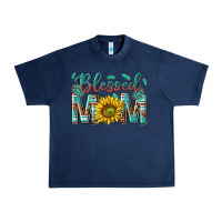Navy western blessed mom with sunflower Urban Heavy Tee - texasbilliewilder
