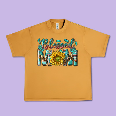 Western Blessed Mom With Sunflower Urban Heavy Tee Designed By Texasbilliewilder