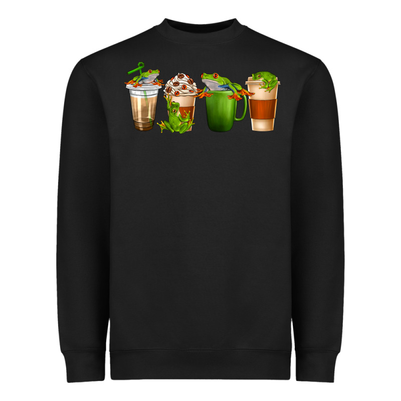 Frog Coffee Cups Heavyweight Sweatshirt by texasbilliewilder | Teevron