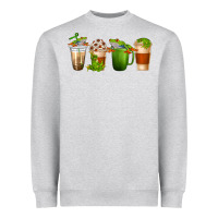Heather Grey frog coffee cups Heavyweight Sweatshirt - texasbilliewilder