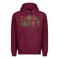 Burgundy merry christmas Premium Hoodie - MaliasSmallBusiness