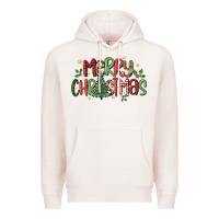 Pale Pink merry christmas Premium Hoodie - MaliasSmallBusiness
