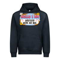 Navy hello i am obsessed with my dog Urban Hoodie - Artiststas