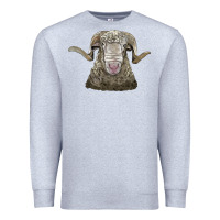 Heather Grey rambouillet sheep head Premium Sweatshirt - LillyAllenDesigns