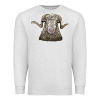 Oatmeal Heather rambouillet sheep head Premium Sweatshirt - LillyAllenDesigns