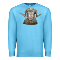 Ocean Blue rambouillet sheep head Premium Sweatshirt - LillyAllenDesigns