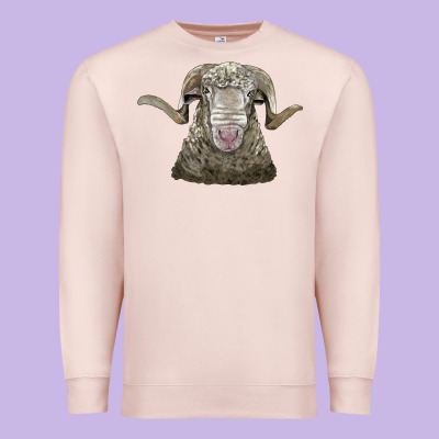 Rambouillet Sheep Head Premium Sweatshirt Designed By Lillyallendesigns