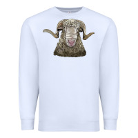 White rambouillet sheep head Premium Sweatshirt - LillyAllenDesigns