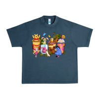 Midnight Navy cartoon characters coffee cups Urban Heavy Tee - Zillion Design Studio