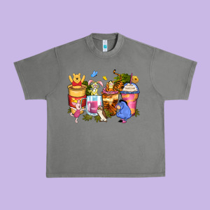 Cartoon Characters Coffee Cups Urban Heavy Tee Designed By Zillion Design Studio