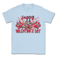 Dusty Blue happy valentines day dog pet Classic Tee - RacoonDesign