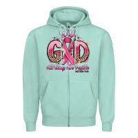 Seafoam breast cancer with god all things are possible Zipper Hoodie - Artiststas