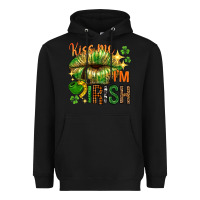 Black kiss me im irish with lip Heavyweight Hoodie - NancyCooperArtShop