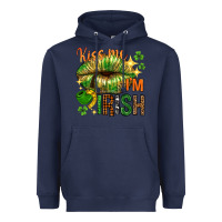 Navy kiss me im irish with lip Heavyweight Hoodie - NancyCooperArtShop