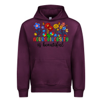 Mauve Wine neurodiversity is beautiful Urban Hoodie - Artiststas