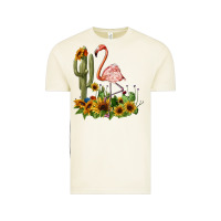 Vintage Arctic flamingo with cactus and sunflowers Vintage Tee - BarkalooDesign