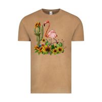 Vintage Camel flamingo with cactus and sunflowers Vintage Tee - BarkalooDesign
