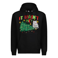 Black it wasn't me! christmas cat Premium Hoodie - MaliasSmallBusiness