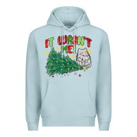 Blue Mist it wasn't me! christmas cat Premium Hoodie - MaliasSmallBusiness