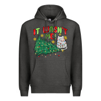 Charcoal Heather it wasn't me! christmas cat Premium Hoodie - MaliasSmallBusiness