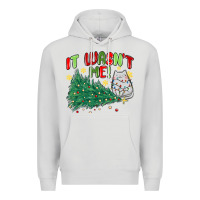 Dove Grey it wasn't me! christmas cat Premium Hoodie - MaliasSmallBusiness