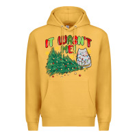 Mustard it wasn't me! christmas cat Premium Hoodie - MaliasSmallBusiness