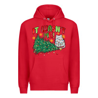 Red it wasn't me! christmas cat Premium Hoodie - MaliasSmallBusiness