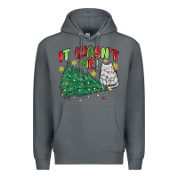 Rock it wasn't me! christmas cat Premium Hoodie - MaliasSmallBusiness