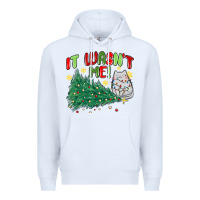 White it wasn't me! christmas cat Premium Hoodie - MaliasSmallBusiness