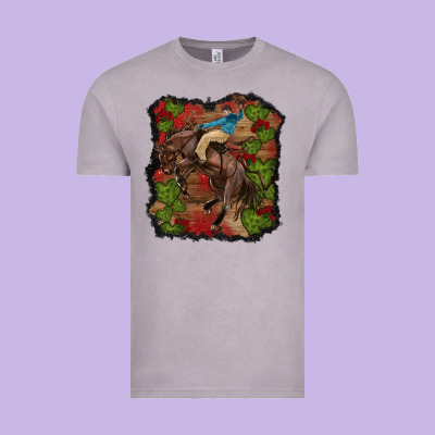 Vintage Tee valentine's day cowboy cactus rose