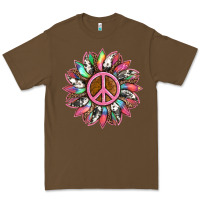 Cacao sunflower and tie dye with peace sign Premium Tee - Artiststas