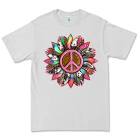 Dove Grey sunflower and tie dye with peace sign Premium Tee - Artiststas