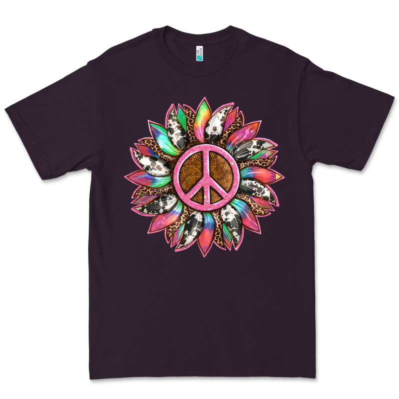 Sunflower And Tie Dye With Peace Sign Premium Tee by Artiststas | Teevron