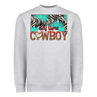Heather Grey hey there cowboy Heavyweight Sweatshirt - texasbilliewilder