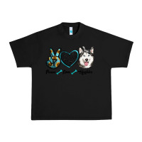 Black peace love huskies Urban Heavy Tee - RanaPortraitStore