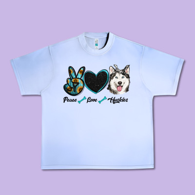 Peace Love Huskies Urban Heavy Tee Designed By Ranaportraitstore