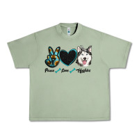 Oil Green peace love huskies Urban Heavy Tee - RanaPortraitStore
