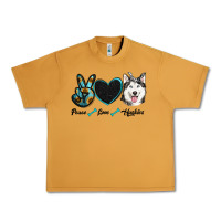 Peanut Butter peace love huskies Urban Heavy Tee - RanaPortraitStore