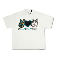 Pistachio peace love huskies Urban Heavy Tee - RanaPortraitStore
