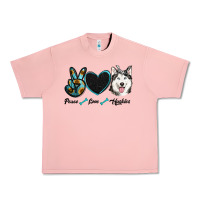 Salmon peace love huskies Urban Heavy Tee - RanaPortraitStore