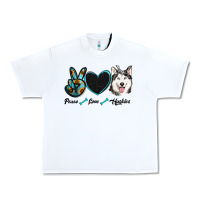 White peace love huskies Urban Heavy Tee - RanaPortraitStore