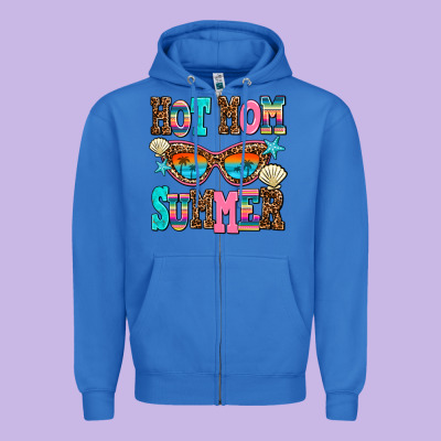 Hot Mom Summer Zipper Hoodie Designed By Adodesignshop